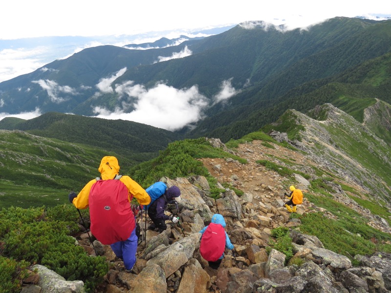 常念岳〜蝶ヶ岳、登山