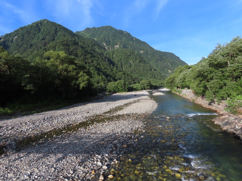 蝶ヶ岳、上高地右岸歩道