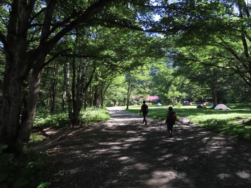蝶ヶ岳、上高地右岸歩道