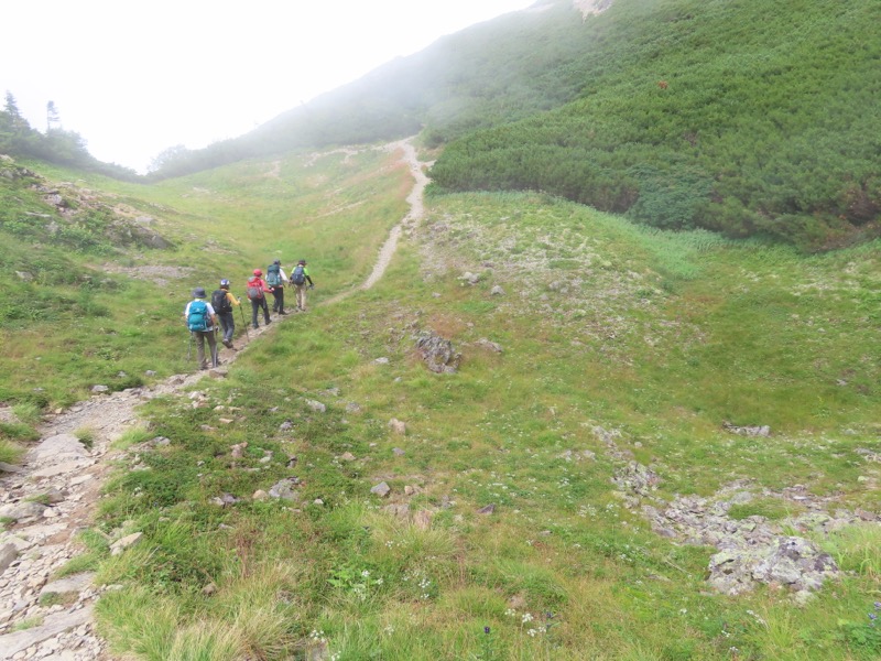 蝶ヶ岳、上高地右岸歩道