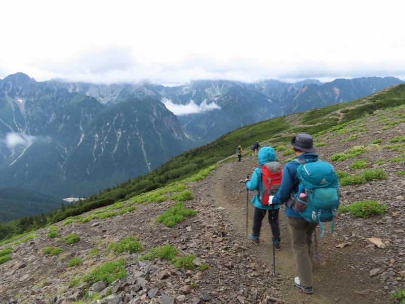 蝶ヶ岳、上高地右岸歩道