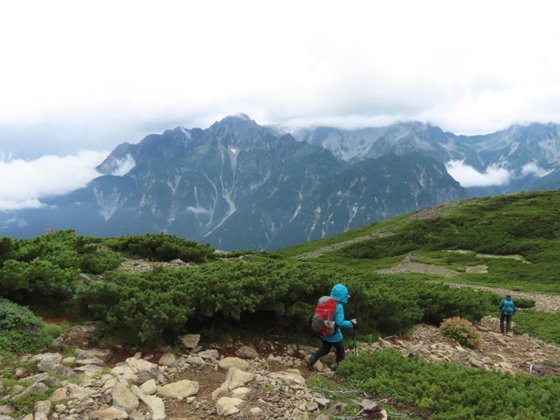 蝶ヶ岳、上高地右岸歩道