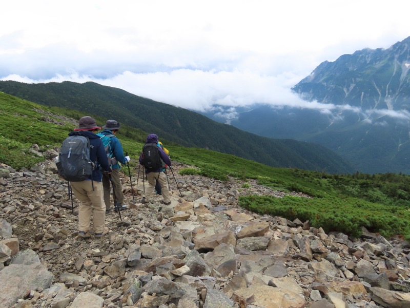 蝶ヶ岳、上高地右岸歩道