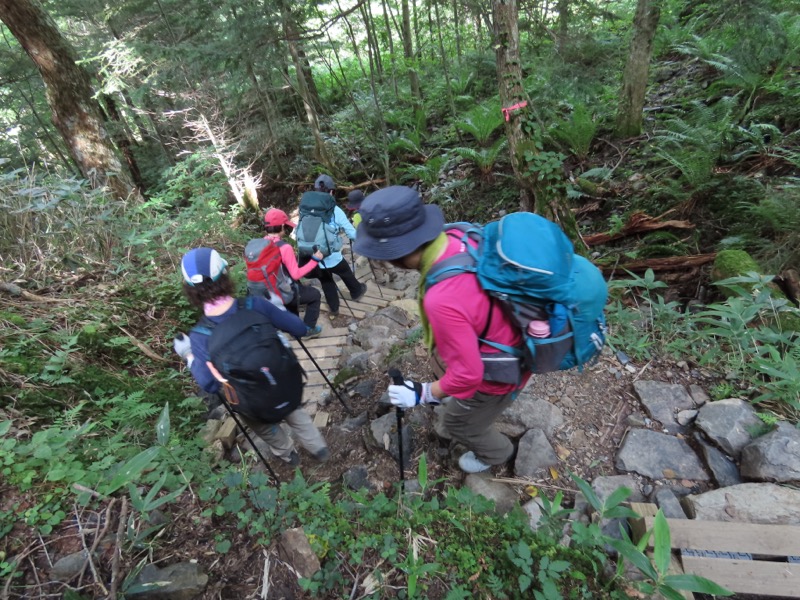 蝶ヶ岳、上高地右岸歩道