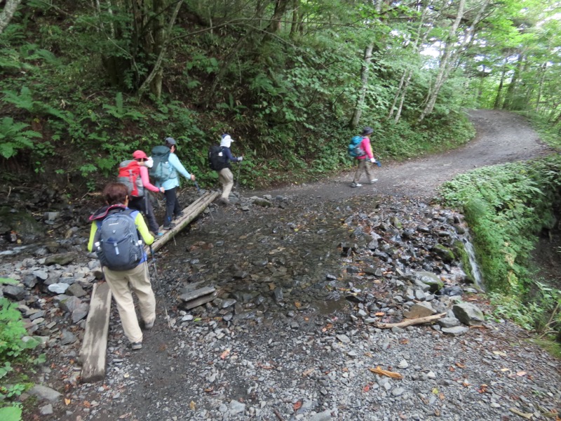 蝶ヶ岳、上高地右岸歩道